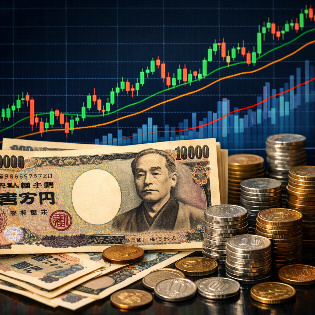 日本円と株価チャートのイメージ画像｜資産形成・NISA