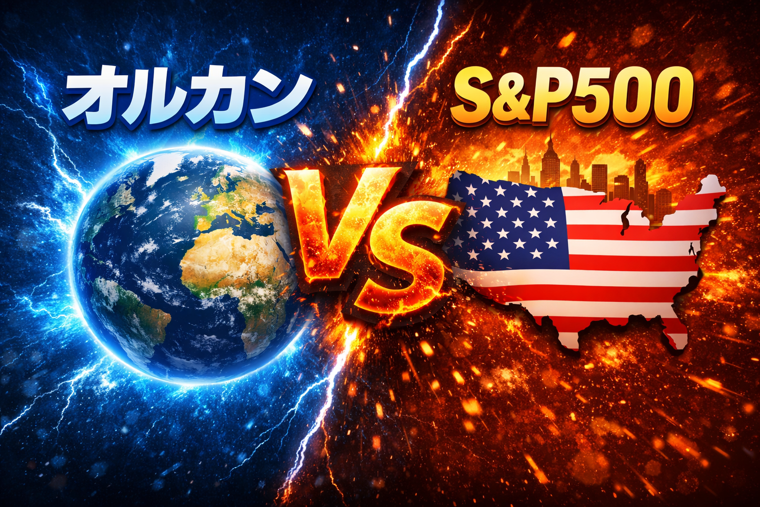 オルカンとS&P500の違いを比較したイメージ画像